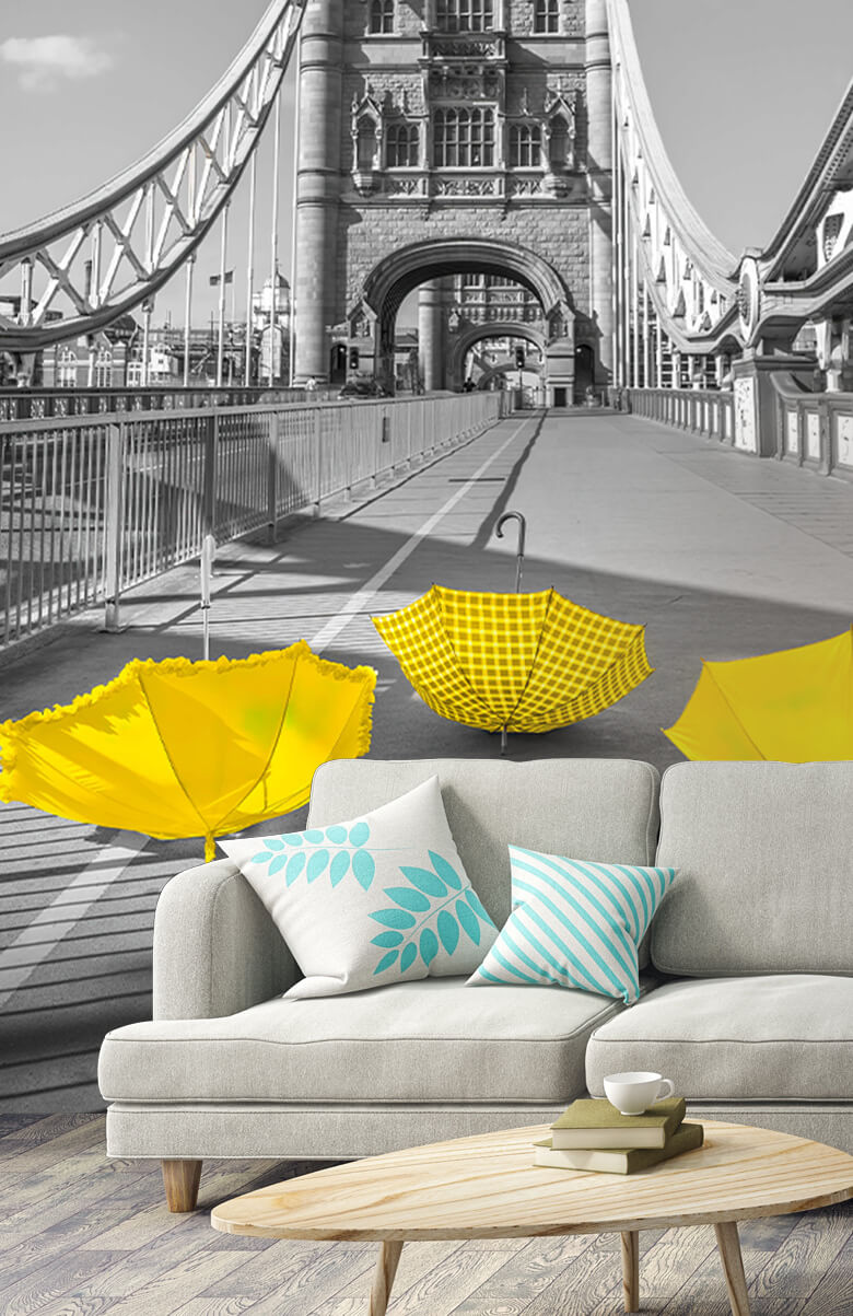  Papel pintado con Paraguas amarillos en el Tower Bridge - Salón 7