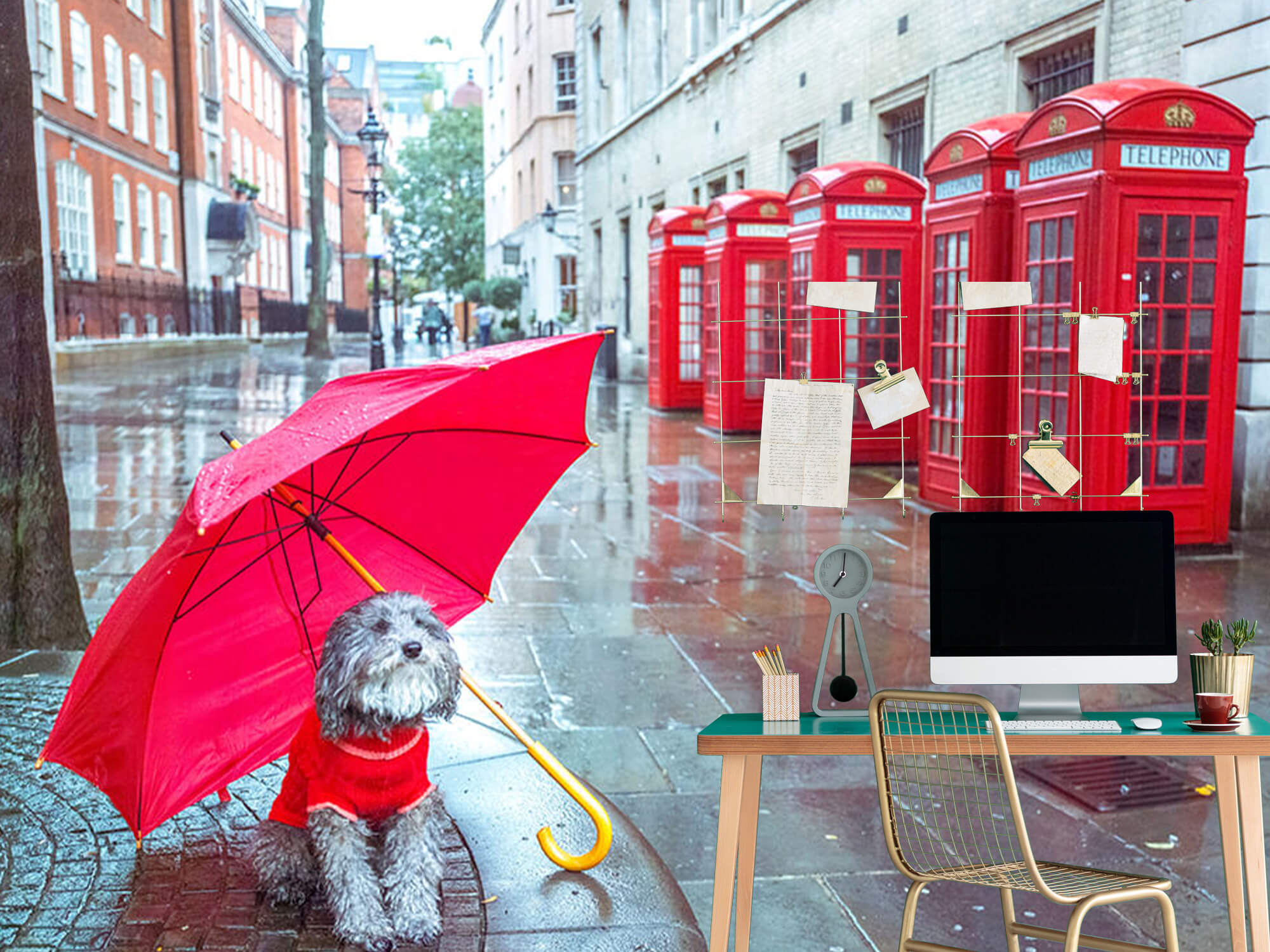  Papel pintado con Perro con paraguas - Habitación de adolescentes 7
