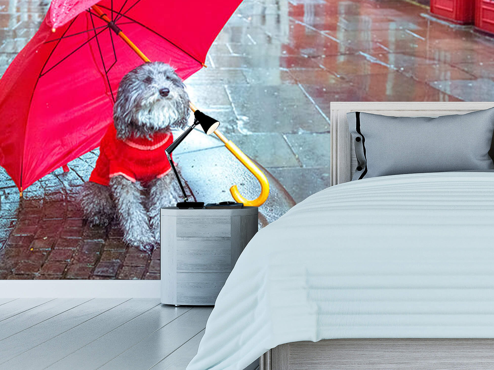  Papel pintado con Perro con paraguas - Habitación de adolescentes 11
