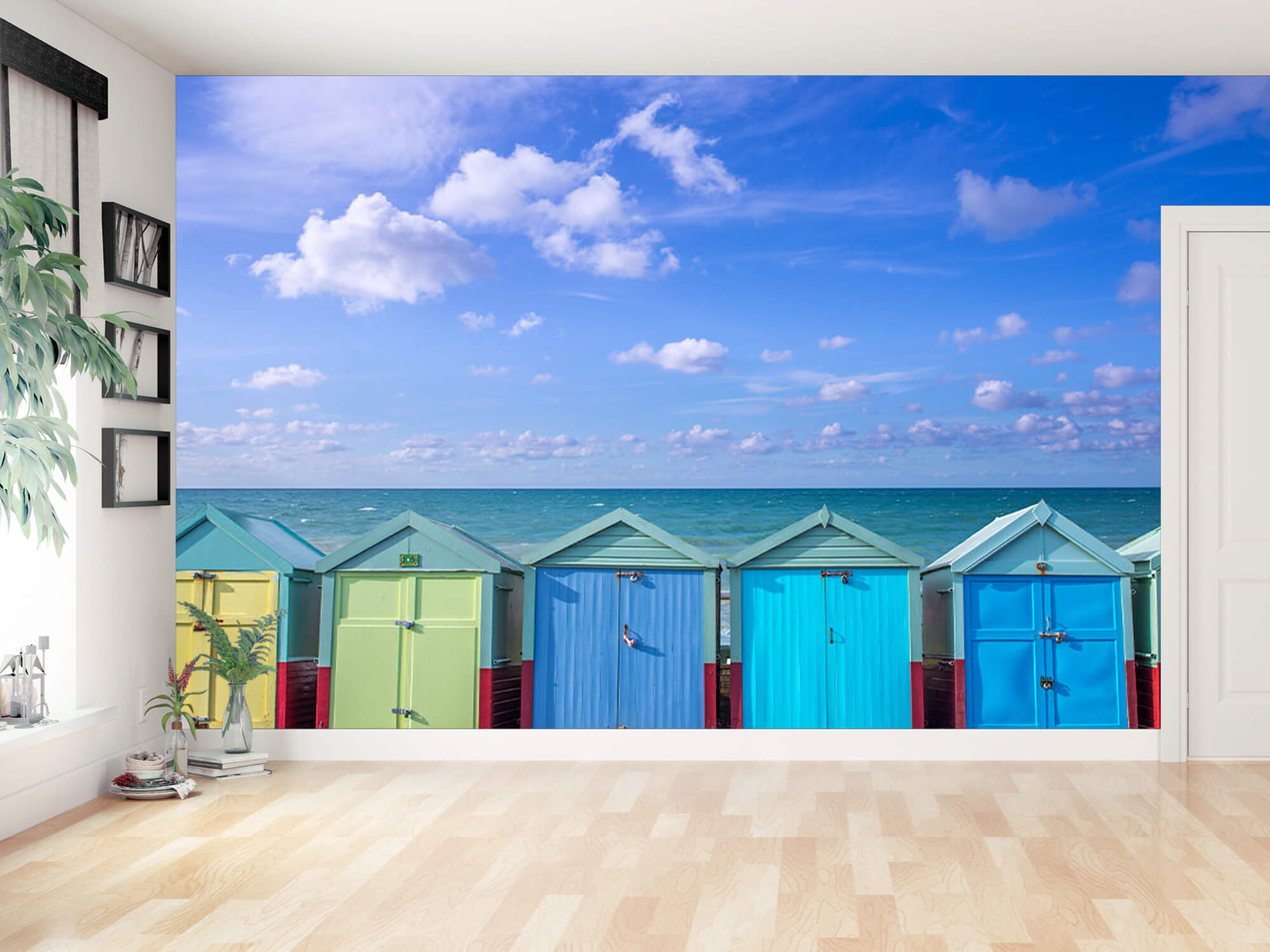  Papel pintado con Coloridas casetas de playa - Salón 11