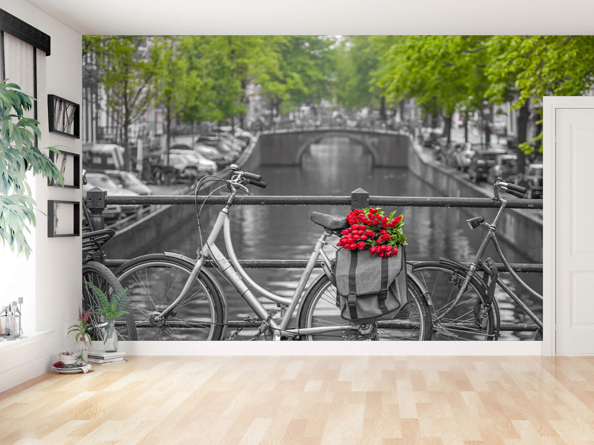  Papel pintado con Bicicleta con flores - Salón 11