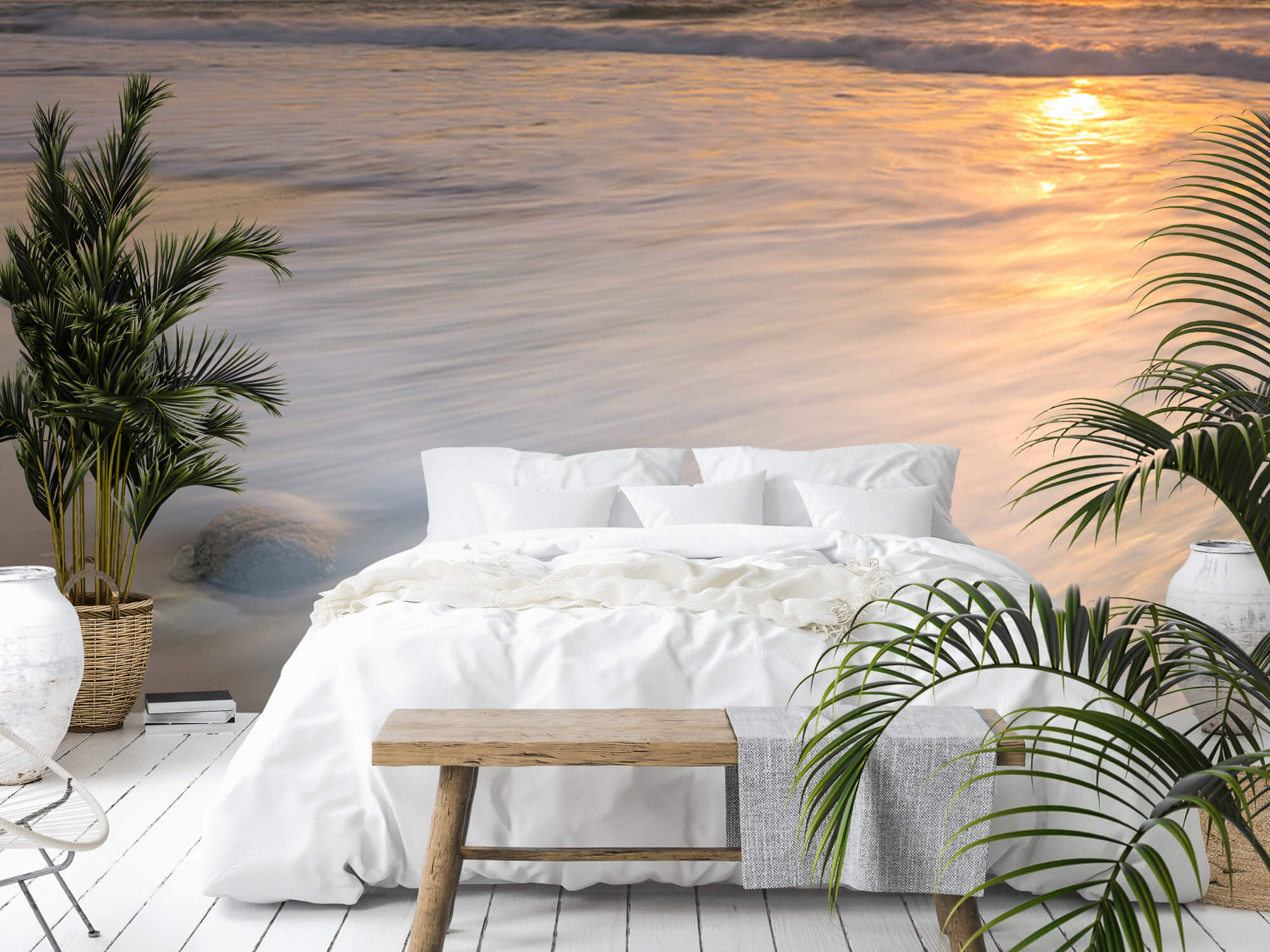  Papel pintado con Puesta de sol en la playa - Habitación 6