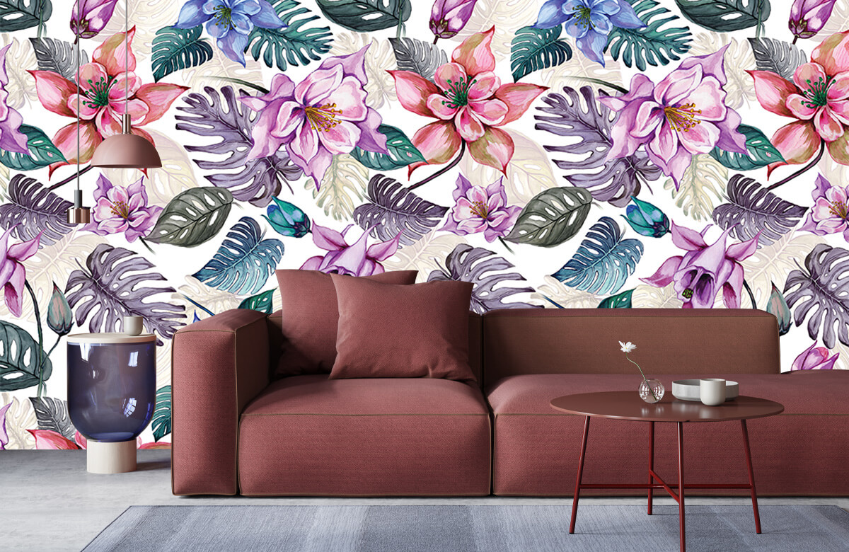 wallpaper Patrón tropical rosa 6