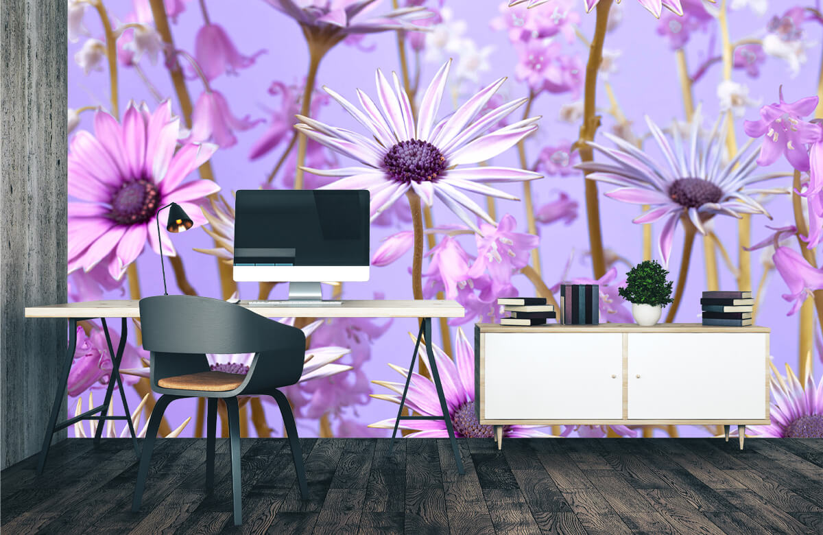 wallpaper Coloridas flores moradas 2