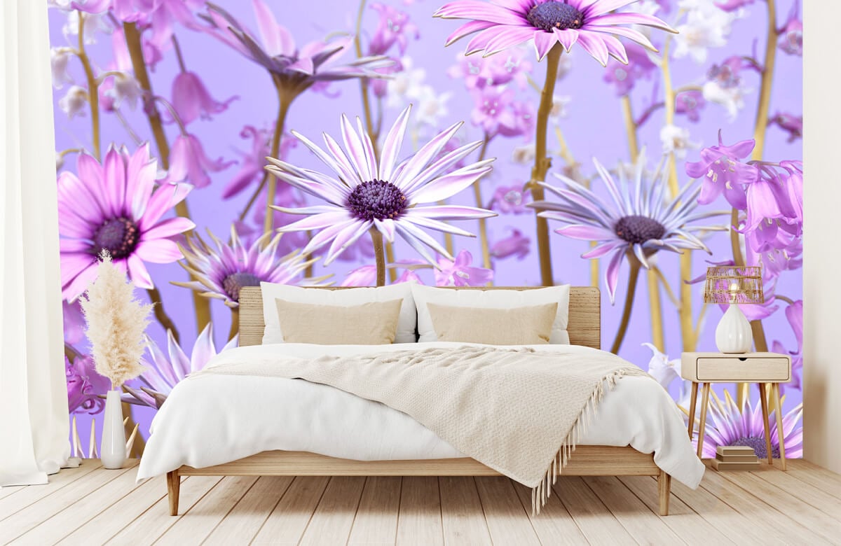 wallpaper Coloridas flores moradas 1