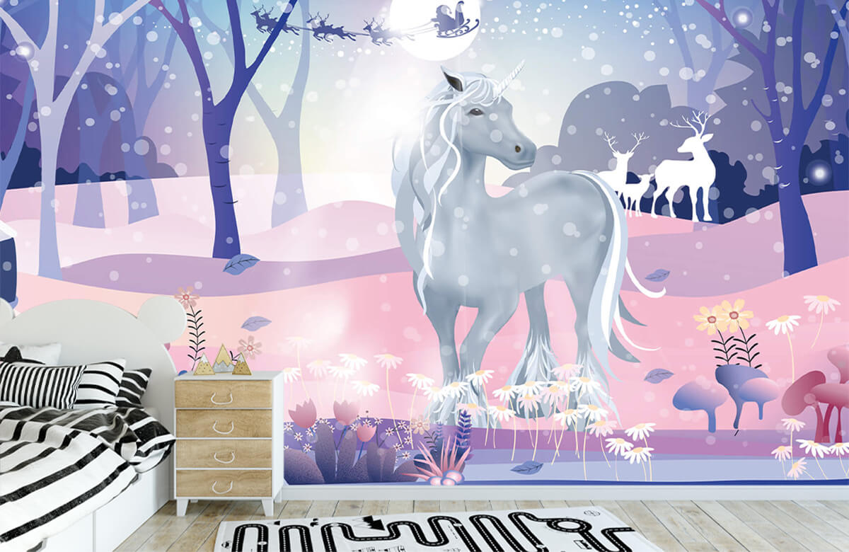 wallpaper Unicornio en la nieve 3