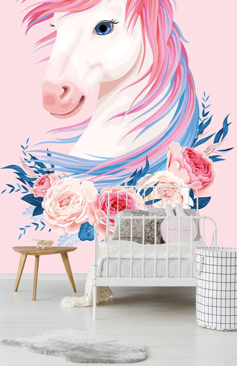 wallpaper Unicornio con flores 7