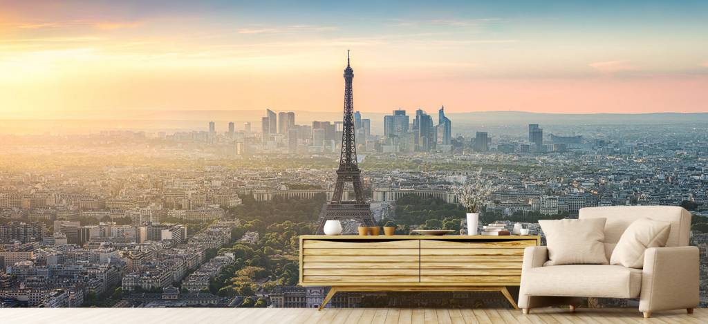 Ciudades - Papel pintado con Puesta de sol en París - Cantina 7