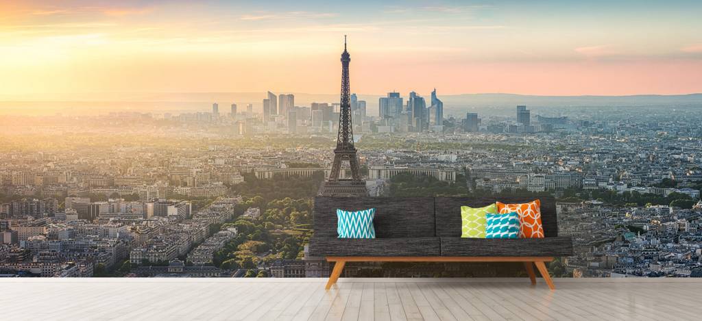 Ciudades - Papel pintado con Puesta de sol en París - Cantina 9