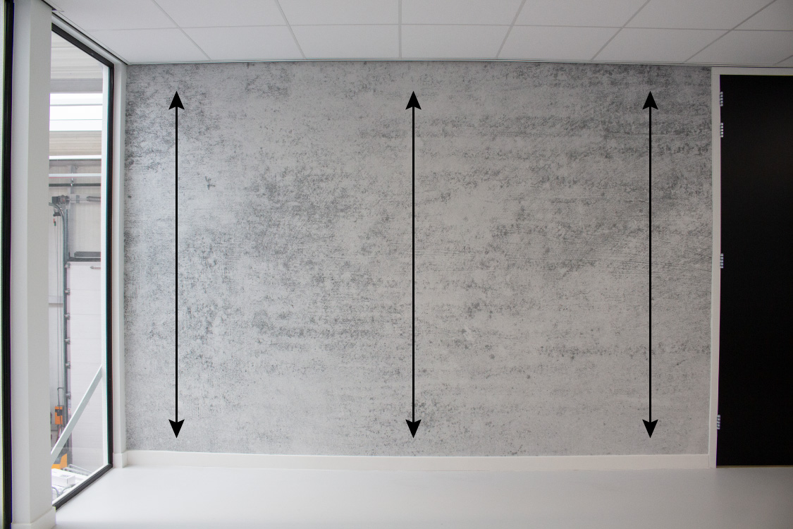 The height: upper left to the bottom, upper middle to the bottom and upper right to the bottom.